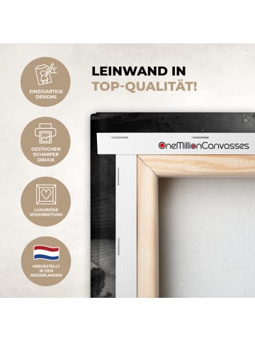 MuchoWow Leinwand Bilder Abstrakte Kunst gold grau