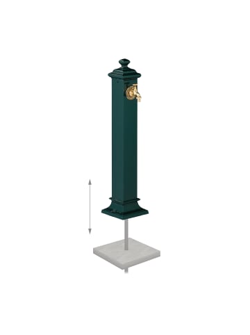 relaxdays Standbrunnen in Dunkelgrün - (B)19 x (H)86 x (T)23 cm