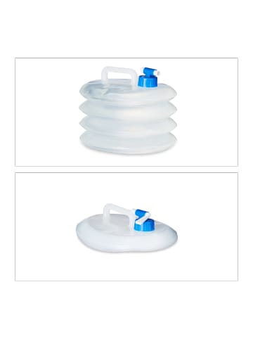 relaxdays 4er Set Wasserkanister in Transparent/Blau 5 Liter