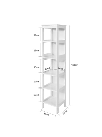 SoBuy Hochschrank in Reinweiß - (W) 30 x (H) 139 x (L) 30 cm