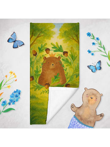 Mr. & Mrs. Panda Badetuch Bär König Design ohne Spruch in Blau Pastell