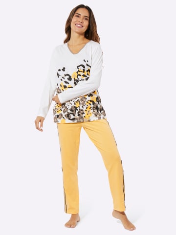 Sieh an! Schlafanzug in ecru-gelb-bedruckt