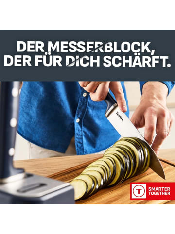 Tefal EverSharp Pro 6-teiliger Messerblock rostfreier Edelstahl Blau K297S744