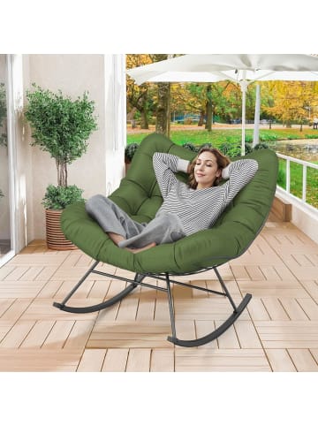COSTWAY Schaukelstuhl für drinnen & draußen in Grün