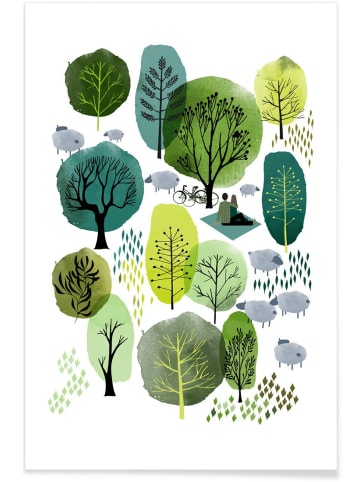 Juniqe Poster "Spring Forest" in Grün