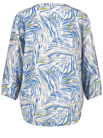 Gerry Weber Bluse Langarm in Ecru/Weiss/Blau Druck