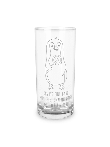 Mr. & Mrs. Panda Wasserglas Pinguin Lolli mit Spruch in Transparent