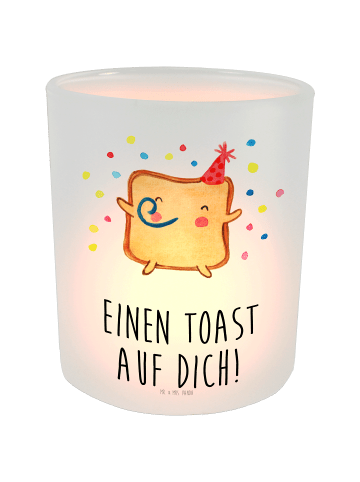 Mr. & Mrs. Panda Windlicht Toast Party mit Spruch in Transparent