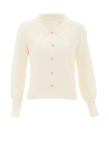NAEMI Damen Strickpullover in Wollweiss
