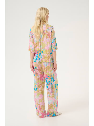 CULTURE Kurzarmhemd CUvalerie Relaxed fit in Yellow/Pink Abstract