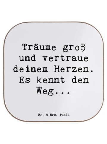 Mr. & Mrs. Panda Holzuntersetzer Spruch Herzen Vertrauen mit Spruch in Weiß