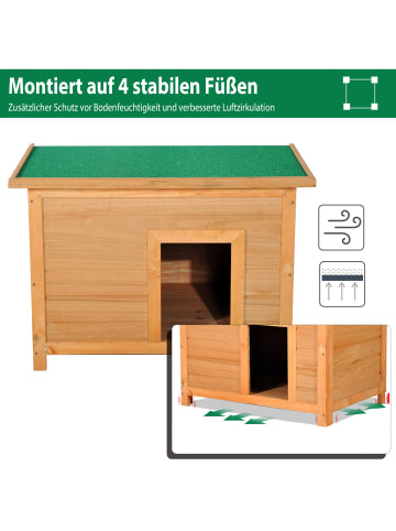 Pawhut Hundehütte L82 x B58 x H58 cm