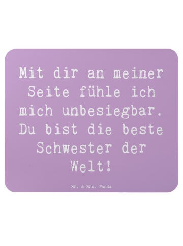 Mr. & Mrs. Panda Mousepad Spruch Beste Schwester mit Spruch in Lavendeltraum