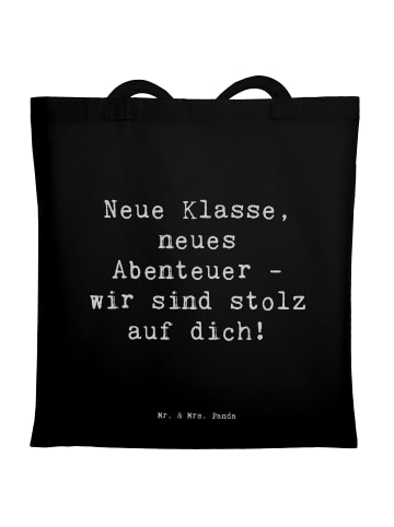 Mr. & Mrs. Panda Shopping Tasche Spruch Erster Schultag Abenteue... in Schwarz