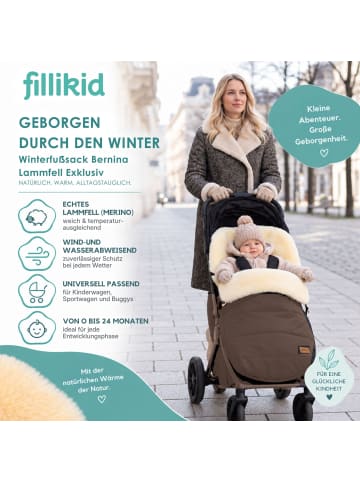 fillikid Winterfußsack Bernina Lammfell Exklusiv in Braun