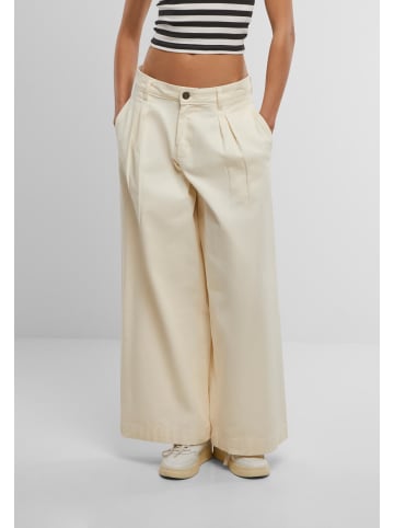 Urban Classics Urban Classics Ladies Wide Leg Light Denim Pants in whitesand