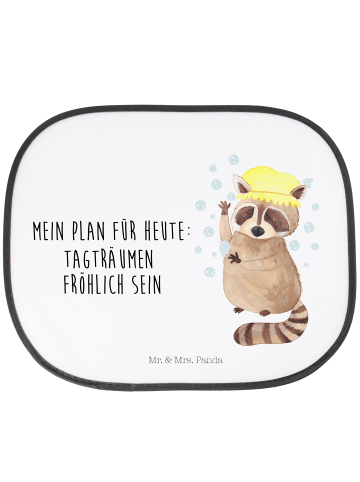 Mr. & Mrs. Panda Autoscheiben Sonnenschutz Waschbär mit Spruch in Weiß