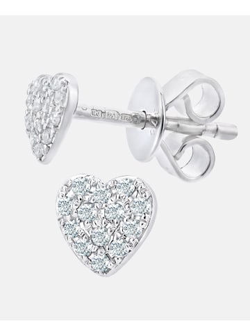 Diamant L'éternel Ohrringe aus 375 Weißgold mit Diamant Herz-Design