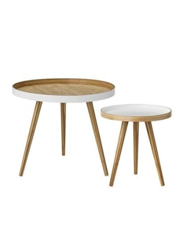 Bloomingville Beistelltisch CAPPUCCINO Coffee Table 2er Set Weiß