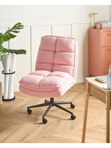 Beliani Chefsessel ADDISON in Rosa/Schwarz - (W) 56 x (H) 98 x (L) 64 cm