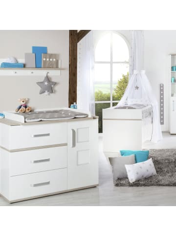 roba Babyzimmer Set Moritz 3-tlg. Weiß mit Bett, Wickelkommode & Schrank