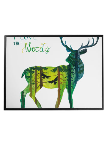 Mr. & Mrs. Panda Schreibunterlage Hirsch I love the woods mit Sp... in Schwarz