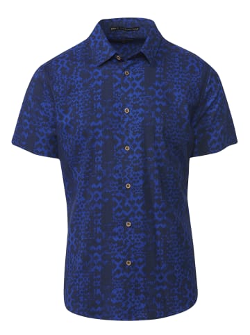 KOROSHI Kurzarmshirt in AZUL TINTA / TINTE BLAU