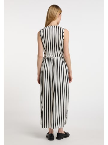 DreiMaster Damen Wickelkleid in Schwarz Wollweiss