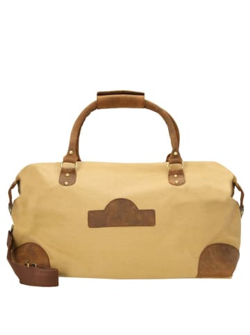 Dermata - Reisetasche Canvas/Leder Kombination 50 cm (brown) in braun