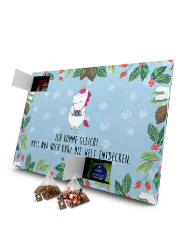 Mr. & Mrs. Panda Adventskalender Einhorn Fotograf mit Spruch in Eisblau