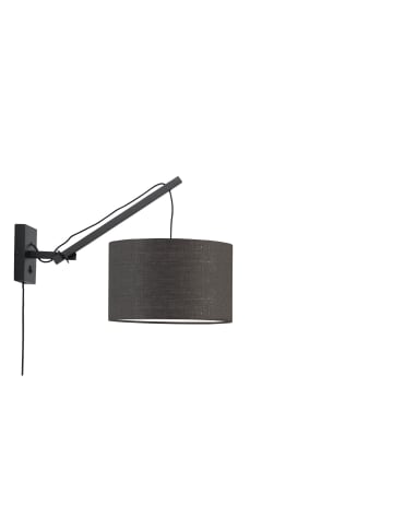 GOOD&MOJO Wandlampe Andes - Bambus Schwarz/Dunkelgrau - 50x32x45cm