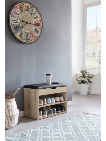 KADIMA DESIGN Schuhbank mit Sitzfläche Garderoben-Bank Holz 60 x 40 x 30 cm, in Sonoma