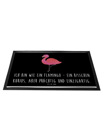 Mr. & Mrs. Panda Gummimatte Flamingo Classic mit Spruch in Schwarz
