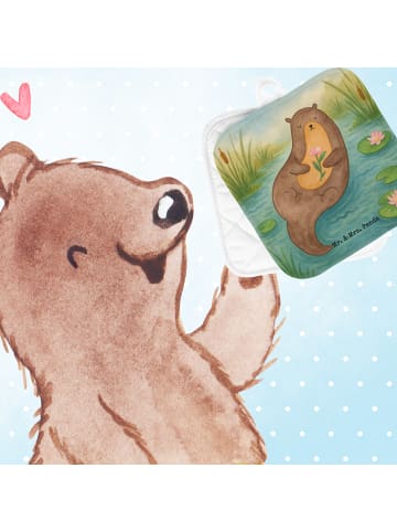 Mr. & Mrs. Panda Topflappen Otter Seerose Design ohne Spruch in Weiß