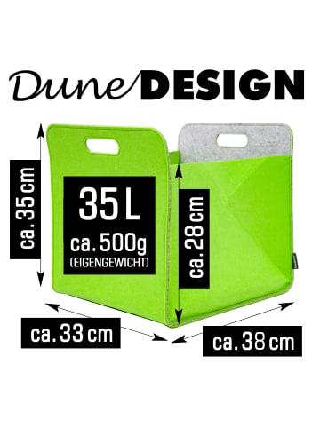 DuneDesign 4er Set Filz Regalkorb 33x33x38cm in Grau