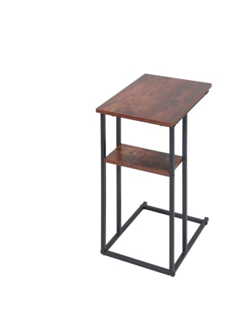 relaxdays Beistelltisch in Braun/Schwarz - (B)40 x (H)60 x (T)30 cm