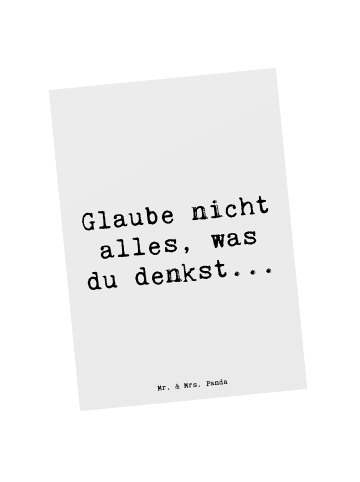 Mr. & Mrs. Panda Postkarte Spruch Selbstvertrauen und Klarheit m... in Weiß