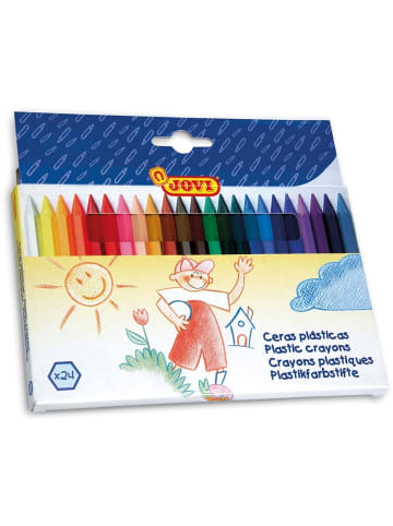 Jovi Wachsmalstifte Hexagonal Packung mit 24 Stück farblich sortiert