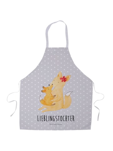 Mr. & Mrs. Panda Schürze Fuchs Mama mit Spruch in Grau Pastell