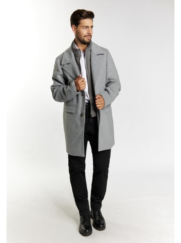 DreiMaster Herren Übergangsmantel Aus Wollgemisch in Grau Melange