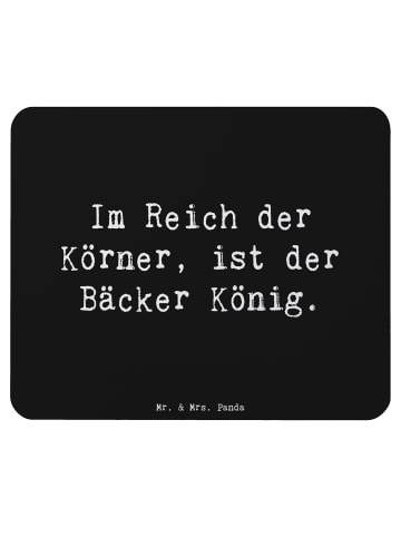 Mr. & Mrs. Panda Mauspad Spruch Bäcker Krönung mit Spruch in Schwarz