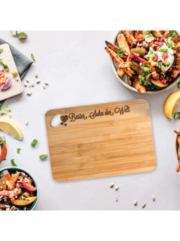 Mr. & Mrs. Panda Holzbrettchen Sohn mit Spruch in Braun