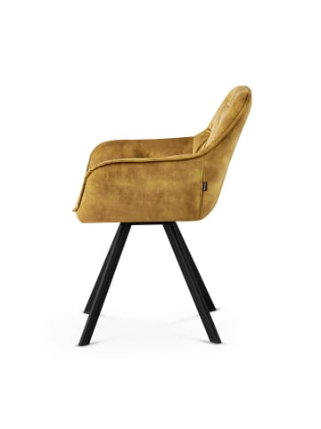 B&D Home 2er-Set: Drehstuhl DIETER in Gelb - (B)56 x (H)84 x (T)61 cm