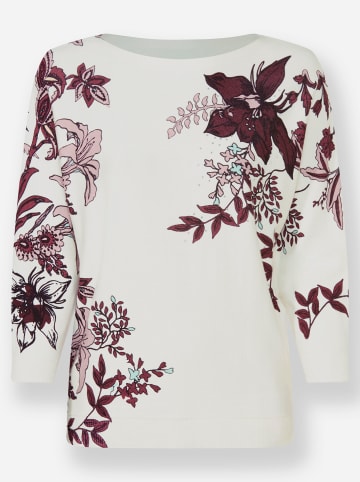 WITT WEIDEN 3/4 Arm-Pullover in ecru-burgund-bedruckt