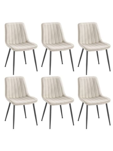 SONGMICS 6er-Set: Esszimmerstuhl in Beige – (B)48 x (H)80 x (T)57 cm