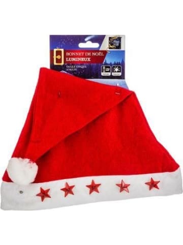 Fééric Lights and Christmas Weihnachtsmann-Mütze mit LED-Beleuchtung für Erwachsene in Rot, 39 x 30 cm
