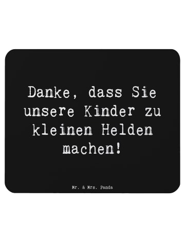 Mr. & Mrs. Panda Mauspad Spruch Erzieher Heldenmacher mit Spruch in Schwarz