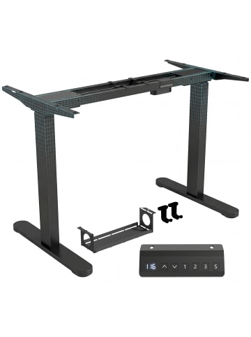 Höhenverstellbarer Schreibtischgestell-100L x 60B x 70-118H cm-Schwarz