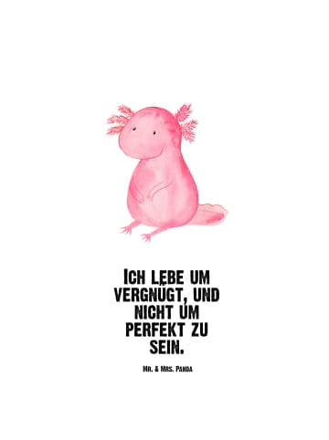 Mr. & Mrs. Panda Trinkflasche Axolotl Niedlich mit Spruch in Weiß