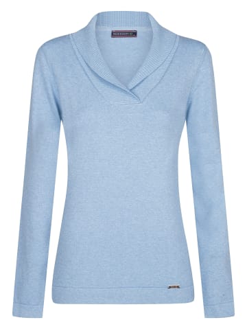 Felix Hardy Schlichter Schal Kragen Langarm Pullover in Blau